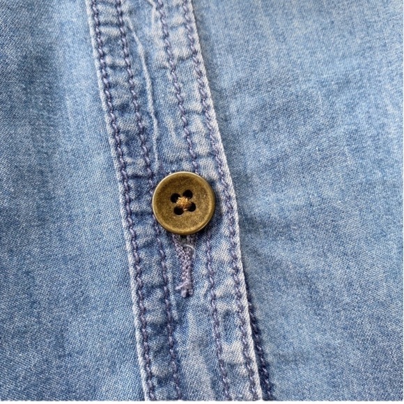 ANTHROPOLOGIE HOLDING HORSES Lightweight Chambray Hooded Jacket Size Small - Picture 8 of 12